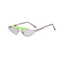 Fashion Sharp Corner Cat Eye Sun Glasses Double Bridge Small Framed Sunglasses